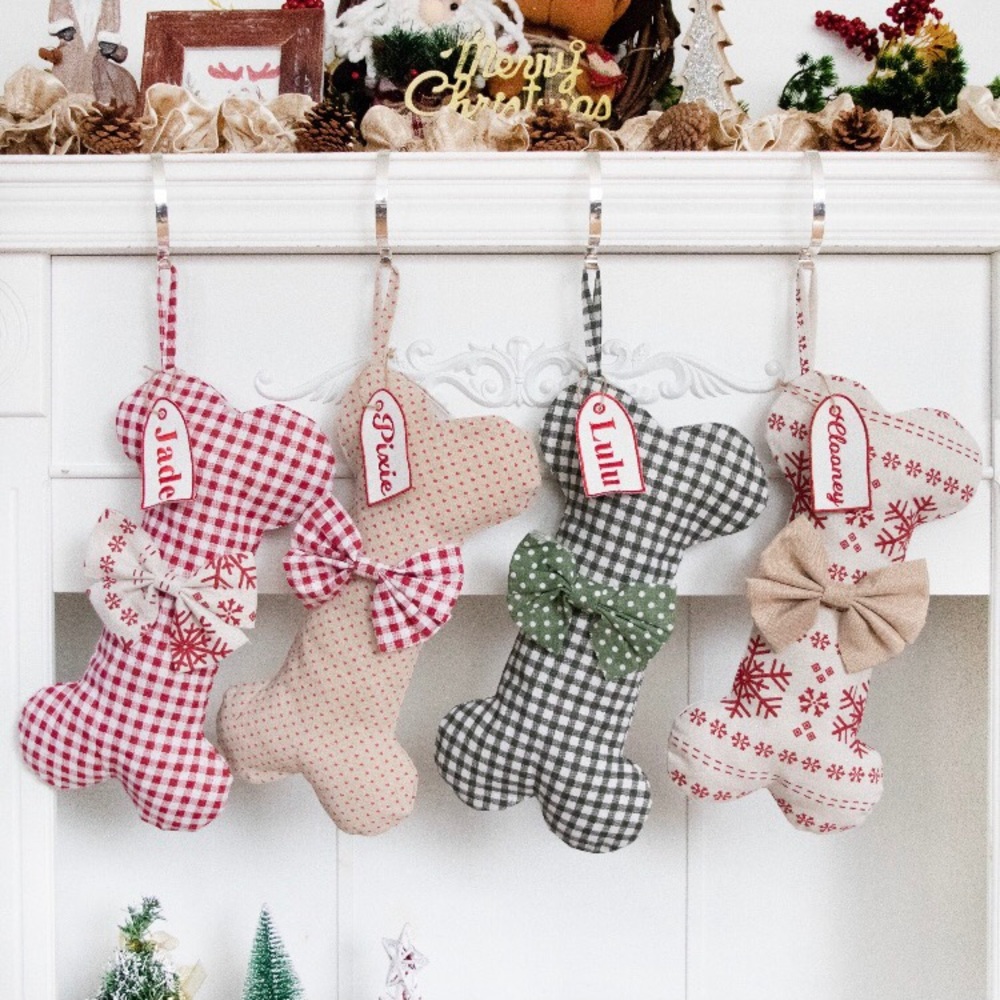 Dog Bone Christmas Stockings for Pets